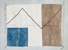 Load image into Gallery viewer, soft moroccan rug, rug moroccan, moroccan handknotted, dining room, colorful beni ourain, hand woven rugs, moroccan boujad, area rug moroccan, shag rug 8x10, beniouarain rug, handmade home decor, vintage moroccan rug, fluffy wool rug