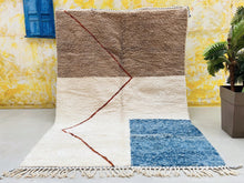 Load image into Gallery viewer, soft moroccan rug, rug moroccan, moroccan handknotted, dining room, colorful beni ourain, hand woven rugs, moroccan boujad, area rug moroccan, shag rug 8x10, beniouarain rug, handmade home decor, vintage moroccan rug, fluffy wool rug