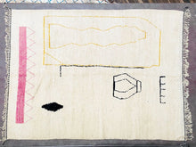 Load image into Gallery viewer, Beni ourain, shag rug, Wool rug, Handmade rug, moroccan shag rug, moroccan rug 9x12, beige rug, custom rugs, Moroccan rug, boho decor, custom made, customized rug, Custom size rug