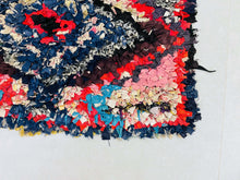 Load image into Gallery viewer, boho rug, handmade rug, kilim rug, bedroom rug, sheepskin rug, living room rug, berber rug, vintage rug, wool rug, beni ourain rug, colorful rug, Boucherouite rug, moroccan rug 2x5 ft
