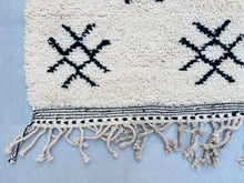 Load image into Gallery viewer, 8x10 living rug, gift rugs, woven handmade rug, felt shag rug, white wool rug, area rug moroccan, beni ourain oversize, moroccan ivory rug, personalized gifts, bohemian area rug, soft moroccan rug, moroccan handwoven, brown rug morocco
