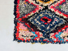 Load image into Gallery viewer, boho rug, handmade rug, kilim rug, bedroom rug, sheepskin rug, living room rug, berber rug, vintage rug, wool rug, beni ourain rug, colorful rug, Boucherouite rug, moroccan rug 2x5 ft
