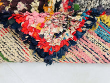 Load image into Gallery viewer, boho rug, handmade rug, kilim rug, bedroom rug, sheepskin rug, living room rug, berber rug, vintage rug, wool rug, beni ourain rug, colorful rug, Boucherouite rug, moroccan rug 2x5 ft
