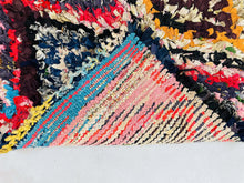 Load image into Gallery viewer, boho rug, handmade rug, kilim rug, bedroom rug, sheepskin rug, living room rug, berber rug, vintage rug, wool rug, beni ourain rug, colorful rug, Boucherouite rug, moroccan rug 2x5 ft
