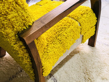 Load image into Gallery viewer, Custom Yellow moroccan walnut wood Chair, chair, The Wool Rugs, The Wool Rugs, 
