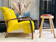 Load image into Gallery viewer, Custom Yellow moroccan walnut wood Chair, chair, The Wool Rugs, The Wool Rugs, 
