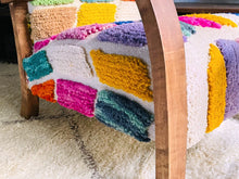 Load image into Gallery viewer, Custom Colorful moroccan walnut wood Chair, chair, The Wool Rugs, The Wool Rugs, 
