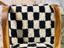 Load image into Gallery viewer, Custom checkered moroccan walnut wood Chair, chair, The Wool Rugs, The Wool Rugs, 
