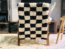 Load image into Gallery viewer, Custom checkered moroccan walnut wood Chair, chair, The Wool Rugs, The Wool Rugs, 
