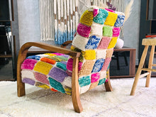 Load image into Gallery viewer, Custom Colorful moroccan walnut wood Chair, chair, The Wool Rugs, The Wool Rugs, 
