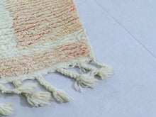 Load image into Gallery viewer, Vibrant coral and turquoise handwoven rug for modern home décor.
