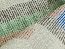 Load image into Gallery viewer, Natural wool Moroccan carpet with colorful vertical lines and modern boho style

