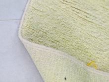 Load image into Gallery viewer, Artisan Beni Ourain rug with central yellow band and subtle diamond shapes


