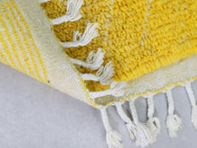 Load image into Gallery viewer, Soft Moroccan wool rug featuring modern boho design in yellow tones


