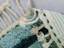 Load image into Gallery viewer, Authentic Berber Moroccan rug in mint tone with traditional wool texture

