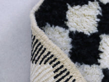Load image into Gallery viewer, Black and White Moroccan Runner Rug 3x8 - B11, Rugs, The Wool Rugs, The Wool Rugs, 