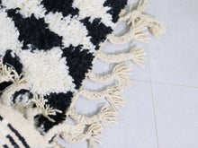 Load image into Gallery viewer, Black and White Moroccan Runner Rug 3x8 - B11, Rugs, The Wool Rugs, The Wool Rugs, 