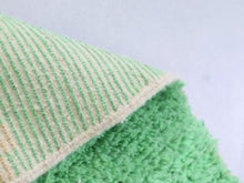 Load image into Gallery viewer, Traditional Berber hand-knotted green wool rug with soft texture


