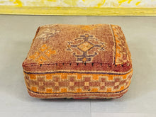 Load image into Gallery viewer, Floor Cushion,  Moroccan Decor,  Home and Living,  Antique Decor Square Pouf, Outdoor Pouf, Pet Bed,
