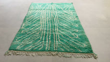 Load and play video in Gallery viewer, Soft Azilal Rug 5x8, Green Moroccan Vintage Rug, Azilal Moroccan Rug
