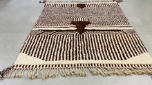 Load and play video in Gallery viewer, Unique Moroccan wool rug 6.5 FT x 8.1 FT- Handmade Beni Ourain Style, Area Rug 6x8, berber rug,Authentic beni ouarain Rug, tapis marocain
