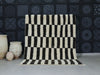 Black and White Checkered Moroccan Rug – Handmade Wool Custom Beni Ourain Carpet
