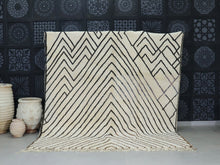 Load image into Gallery viewer, Custom Moroccan Beni Ourain rug with bold black lines

