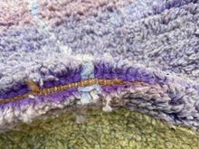 Load image into Gallery viewer, modern design, soft wool rug, handwoven rug, jute wool runner, morocco purple rug, handmade wool, tufted white rug, wool custom rug, custom moroccan rug, abstract rug, relaxing rug, living room rugs, plush area rug