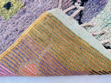 Load image into Gallery viewer, modern design, soft wool rug, handwoven rug, jute wool runner, morocco purple rug, handmade wool, tufted white rug, wool custom rug, custom moroccan rug, abstract rug, relaxing rug, living room rugs, plush area rug