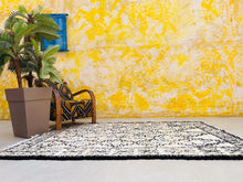Load image into Gallery viewer, Floor rug, persian rug, Vintage Moroccan rug, Ivory Boujaad Rug, furniture and decor, Moroccan Rug, floor rug, Vintage Moroccan Rug, beni ourain rug, rugs for living room, Folk Art, old rug, funky rug