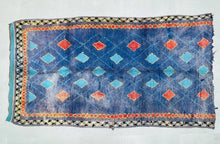 Load image into Gallery viewer, vintage carpet, oriental rug, vintage moroccan, furniture and decor, Vintage Area Rug, colorful rug, handmade rug, Boucherouite Rug, living room Rug, Morrocan rug, rugs for living room, Vintage Rug, boho rug