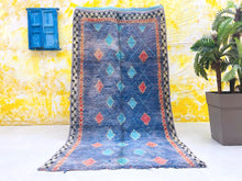 Load image into Gallery viewer, vintage carpet, oriental rug, vintage moroccan, furniture and decor, Vintage Area Rug, colorful rug, handmade rug, Boucherouite Rug, living room Rug, Morrocan rug, rugs for living room, Vintage Rug, boho rug
