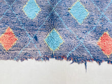 Load image into Gallery viewer, vintage carpet, oriental rug, vintage moroccan, furniture and decor, Vintage Area Rug, colorful rug, handmade rug, Boucherouite Rug, living room Rug, Morrocan rug, rugs for living room, Vintage Rug, boho rug