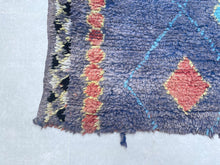 Load image into Gallery viewer, vintage carpet, oriental rug, vintage moroccan, furniture and decor, Vintage Area Rug, colorful rug, handmade rug, Boucherouite Rug, living room Rug, Morrocan rug, rugs for living room, Vintage Rug, boho rug