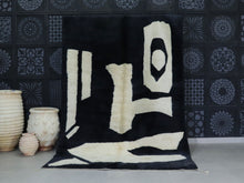 Load image into Gallery viewer, Black and White Modern Abstract Moroccan Wool Carpet, Custom rugs, The Wool Rugs, The Wool Rugs, 
