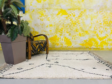 Load image into Gallery viewer, Handmade Moroccan Berber rug laid flat, showcasing intricate patterns ideal for a unique wedding gift.
