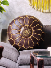 Load image into Gallery viewer, Unstuffed Moroccan Ottoman Leather Pouf at 70% off - The Wool Rugs, Leather pouf, The Wool Rugs, The Wool Rugs, Handmade Moroccan Leather Pouf - Exuding Natural Beauty and Charm | 100% Authentic
