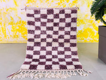 Load image into Gallery viewer, Checkered Beni ourain Rug 3x4 - CH58, Checkered rug, The Wool Rugs, The Wool Rugs, 