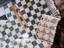 Load image into Gallery viewer, Custom Checkered Rug, Custom rugs, The Wool Rugs, The Wool Rugs, Home Decor with this Elegant Checkered Beni Ourain Rug
