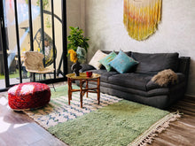 Load image into Gallery viewer, Custom Green Moroccan Wool Rug - N2, Custom rugs, The Wool Rugs, The Wool Rugs, A Soft and Cozy Addition to Your Home: A Green Moroccan Wool Rug
