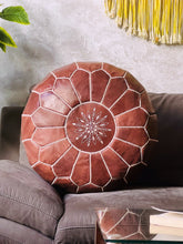 Load image into Gallery viewer, Unstuffed Moroccan Leather Pouf - 70% off limited-time offer at The Wool Rugs, Leather pouf, The Wool Rugs, The Wool Rugs, 
