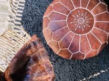 Load image into Gallery viewer, Unstuffed Moroccan Leather Pouf - 70% off limited-time offer at The Wool Rugs, Leather pouf, The Wool Rugs, The Wool Rugs, 
