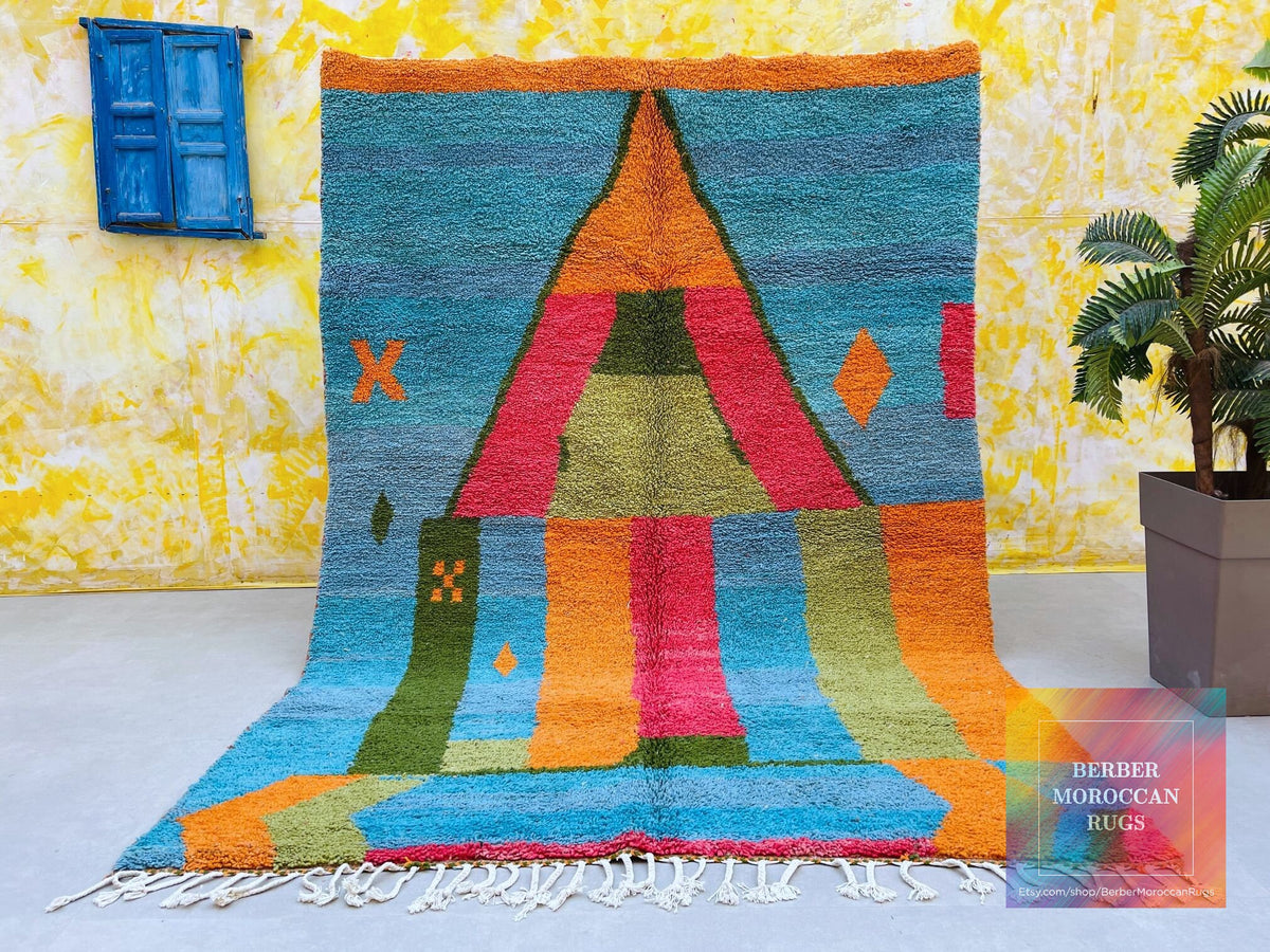 Beni ourain rug 7x9 B245 The Wool Rugs