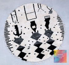 Load image into Gallery viewer, Moroccan Round rug 8x8 - R4, Round rugs, The Wool Rugs, The Wool Rugs, 
